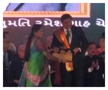 Mr. Snehal Shah being felicitated at the Khadayata Samaaj function
